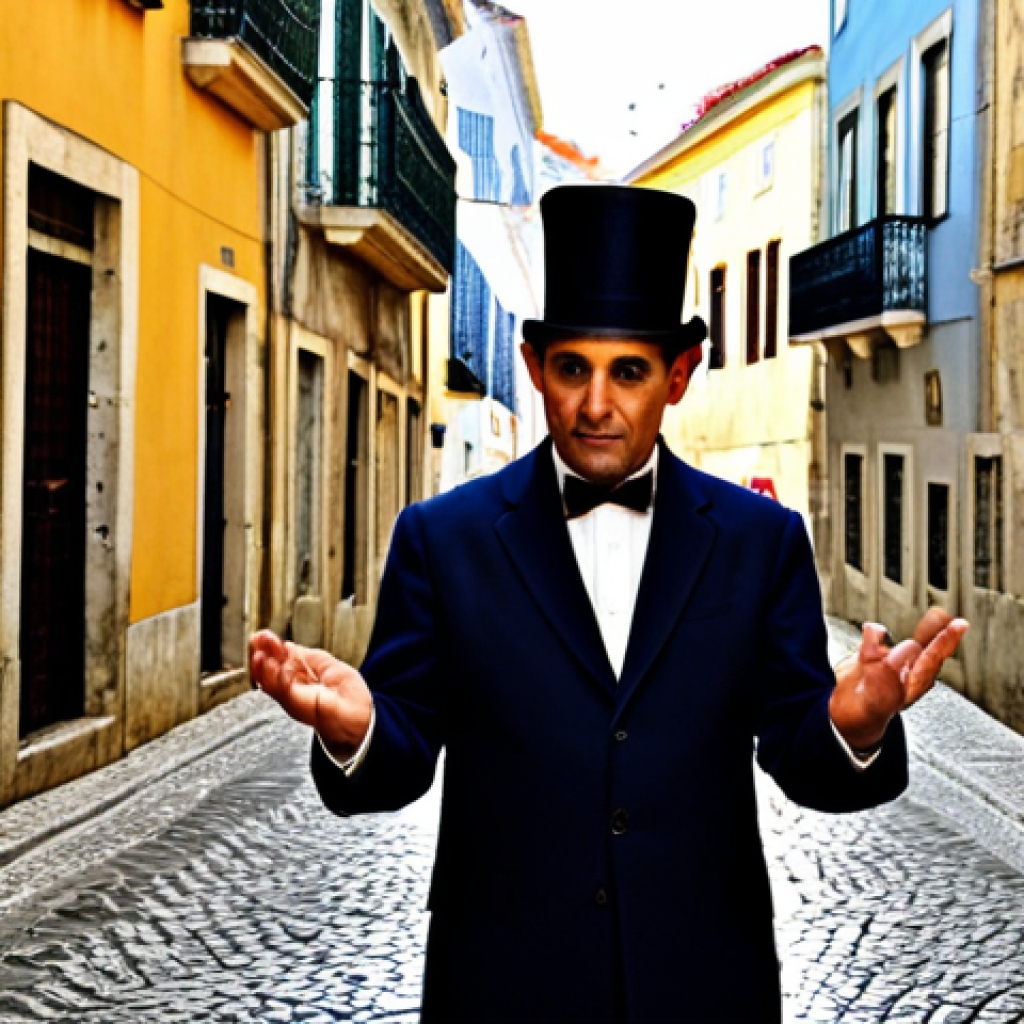 마술 기법 종류 - Cartomagic in Lisbon's Alfama** A skilled magician, fully clothed in a stylish, contemporary outfit...