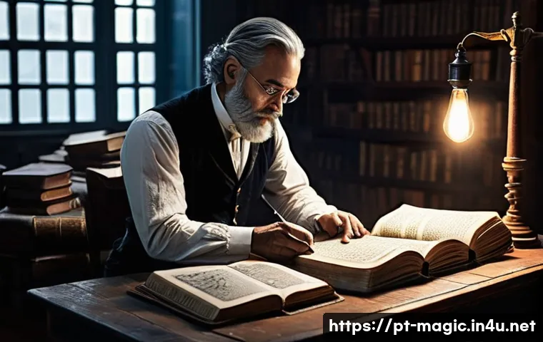 마술 쇼 제작 과정 - **Prompt:** "A male magician, mid-30s, with a thoughtful expression, sits in a cozy, dimly lit study...